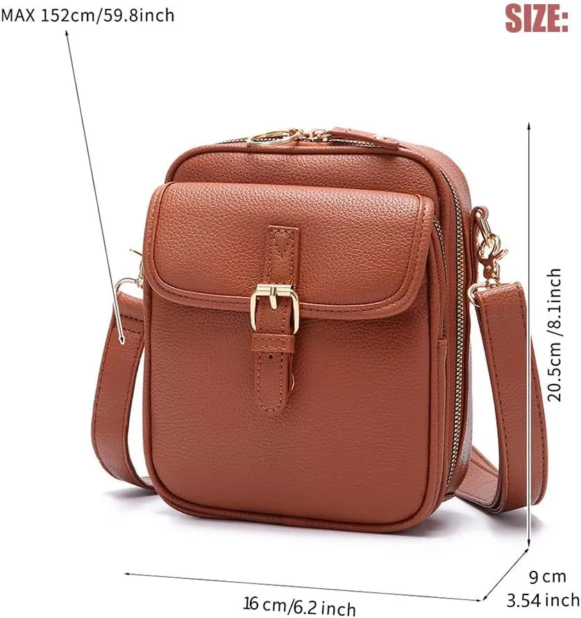 Urvashi Crossbody Leather Bag, Anti Theft Shoulder Bags Built In Wallet, Large Capacity with 10 Card Slots