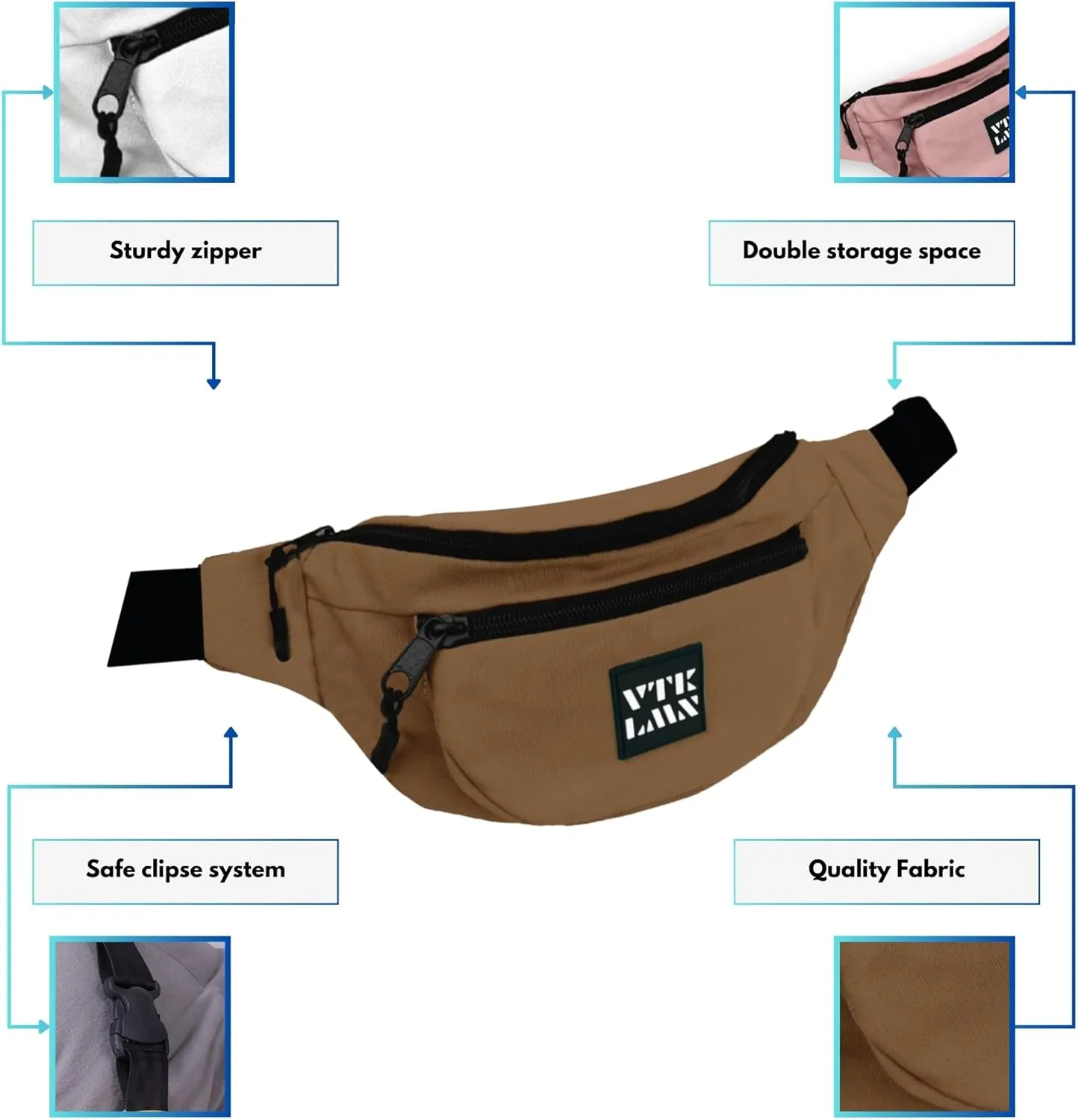 Vatkalimon Fanny Pack Set. Unisex Bum Bag, Men's Crossbody Bag With Adjustable Strap, Sling Bag for Men, Fanny Pack for Women Multicolored Bags