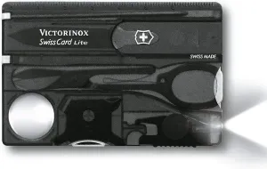 Victorinox Men's Taschenwerkzeug Swisscard Lite Onyx Pocket Knife-Set, Black Transparent, One Size, Alloy Steel