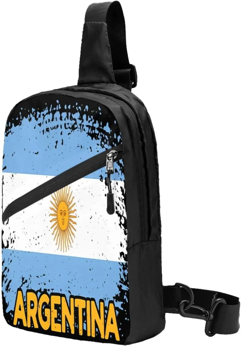 Vintage Argentina Argentinian Flag Pride Soccer Football Portable Crossbody Bag Foldable Sling Bags Sports Gym Chest Daypack Reusable Shoulder Backpack Casual Diagonally Rucksack Fanny Packs
