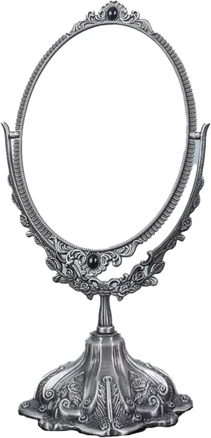 Vintage Makeup Mirror,Tabletop Mirror with Stand，360 Degree Rotation，Retro Double‑Sided Mirror for Bathroom Bedroom Dressing
