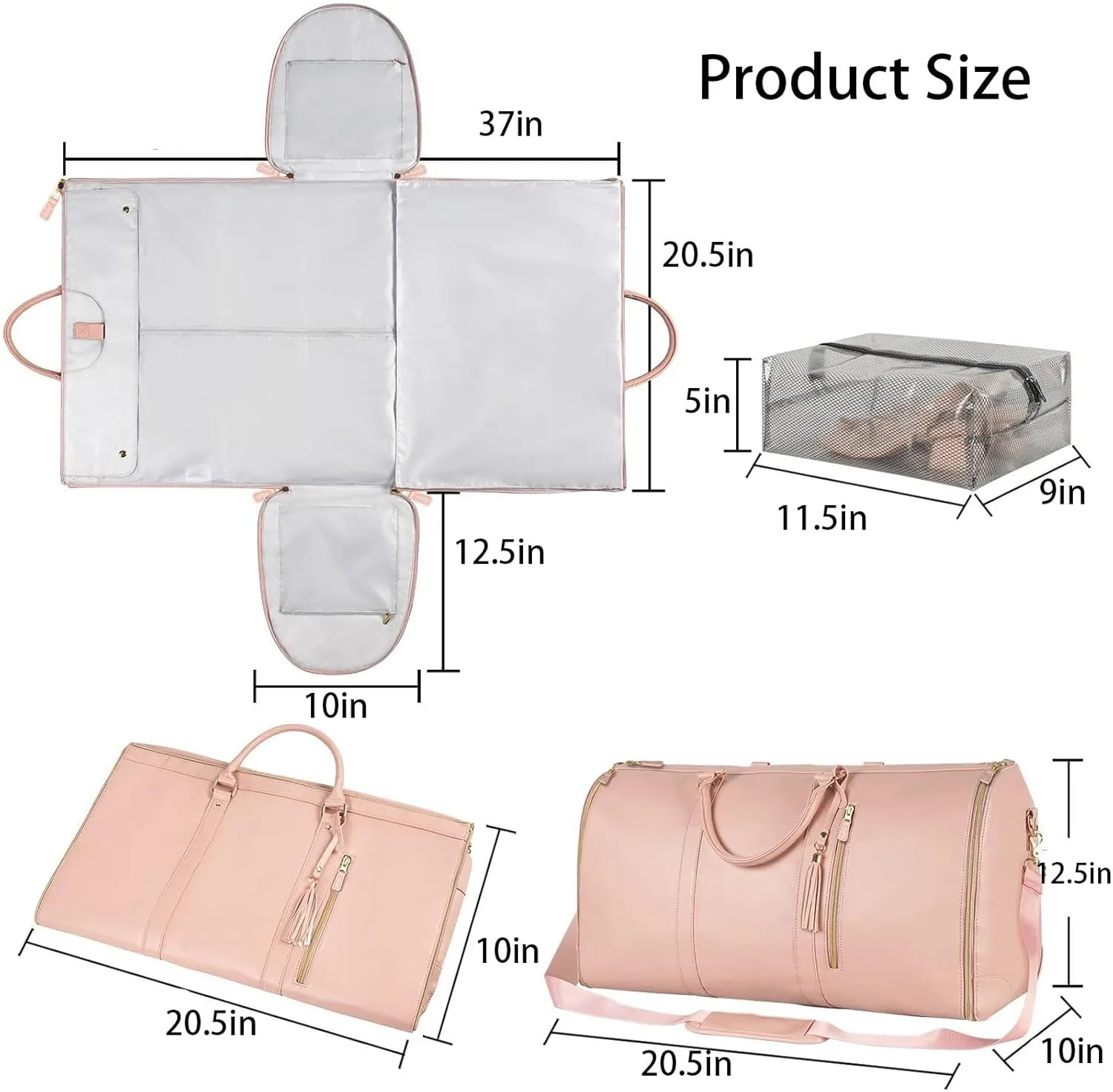 Viralhuntz Travel Bag, Viralhuntz Leather Foldable Travel Bags, Large Capacity Waterproof Foldable Travel Bag Suitable for Short Trips (Streak B)