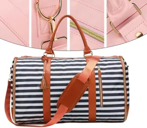 Viralhuntz Travel Bag, Viralhuntz Leather Foldable Travel Bags, Large Capacity Waterproof Foldable Travel Bag Suitable for Short Trips (Streak B)