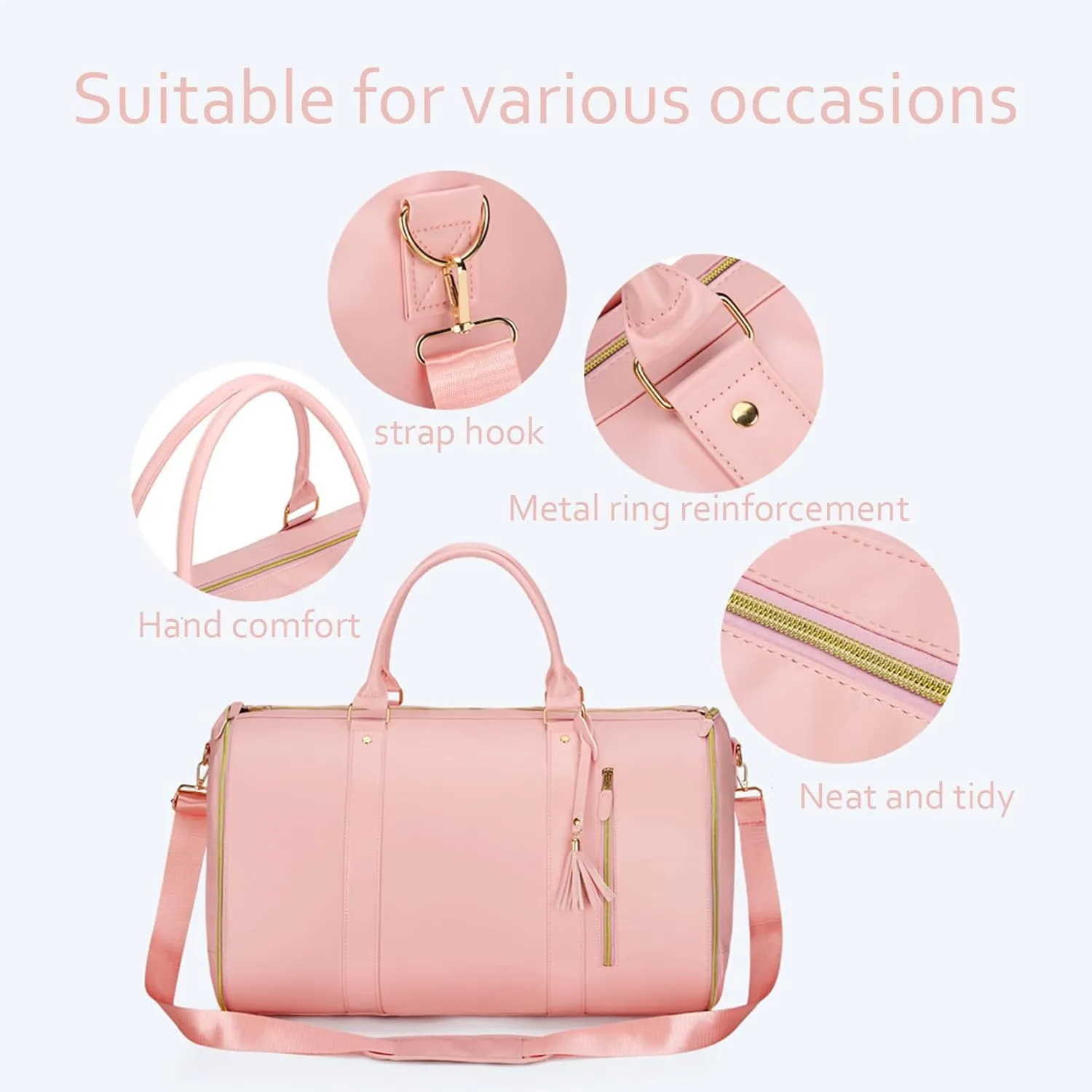 Viralhuntz Travel Bag, Viralhuntz Leather Foldable Travel Bags, Large Capacity Waterproof Foldable Travel Bag Suitable for Short Trips (Streak B)