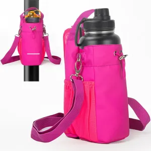 VKZ Magnetic Crossbody Gym Bag Water Bottle Holder Waterproof, Sling Bag for Men and Women Carrier Bag with Phone Pockets Handle Shoulder Strap, Travel Water Bottle Bag Accessories Organizer