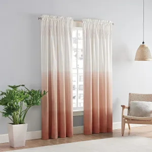 Vue Arashi Modern Boho Decorative Ombre Rod Pocket Window Curtain for Living Room (1 Panel), 52 in x 63 in, Melon
