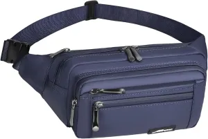 Waist Pack Bag Fanny Pack for Men&Women Hip Bum Bag with Adjustable Strap for Outdoors Workout Traveling Casual Running Hiking Cycling (Dark Blue)