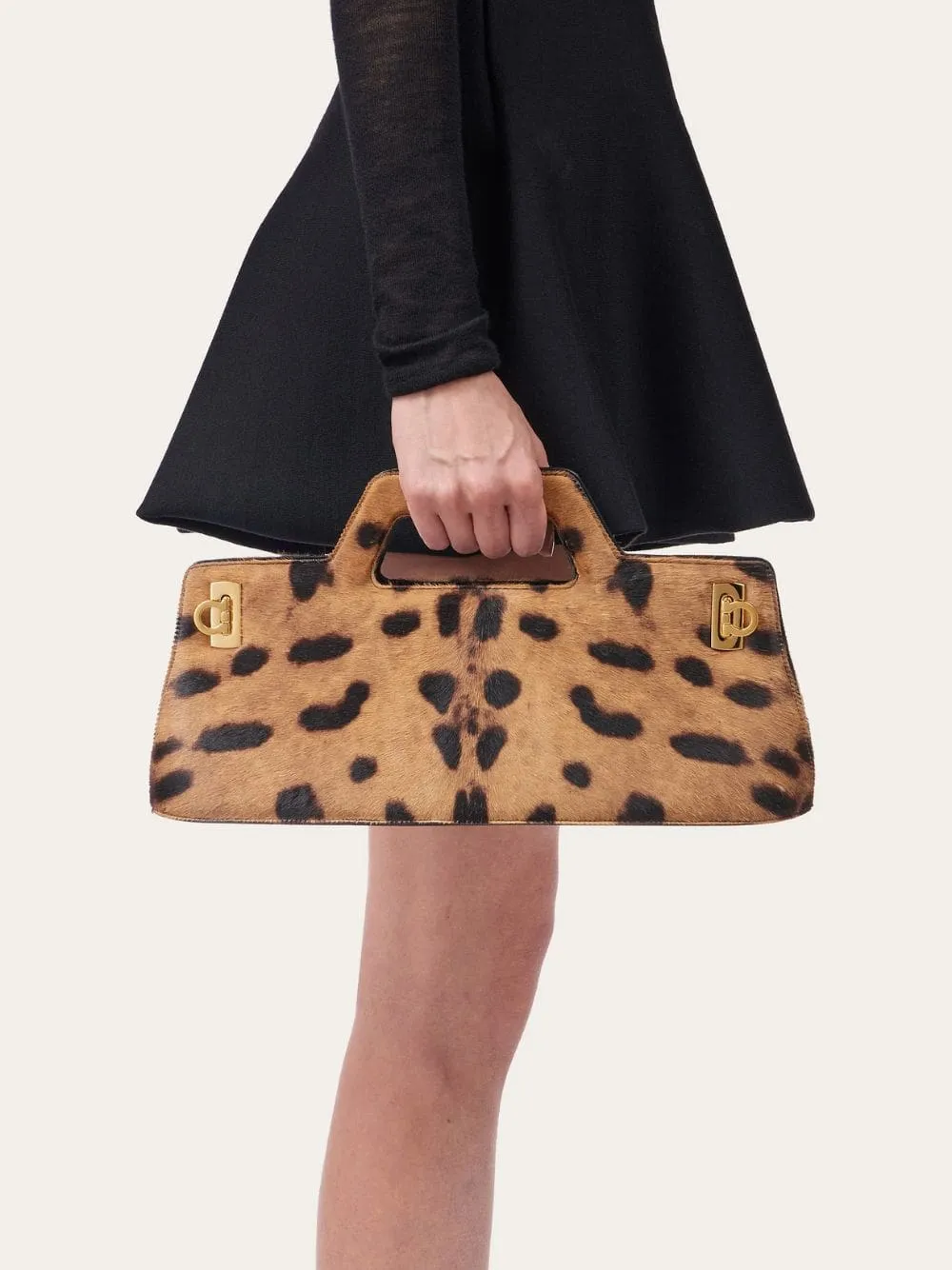 Wanda East-West Pony Hair Top Handle Bag