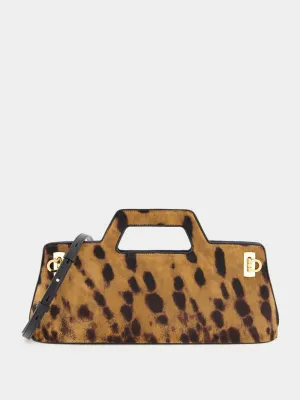 Wanda East-West Pony Hair Top Handle Bag