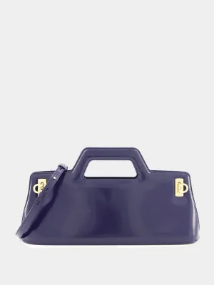 Wanda East-West Top Handle Blue Bag