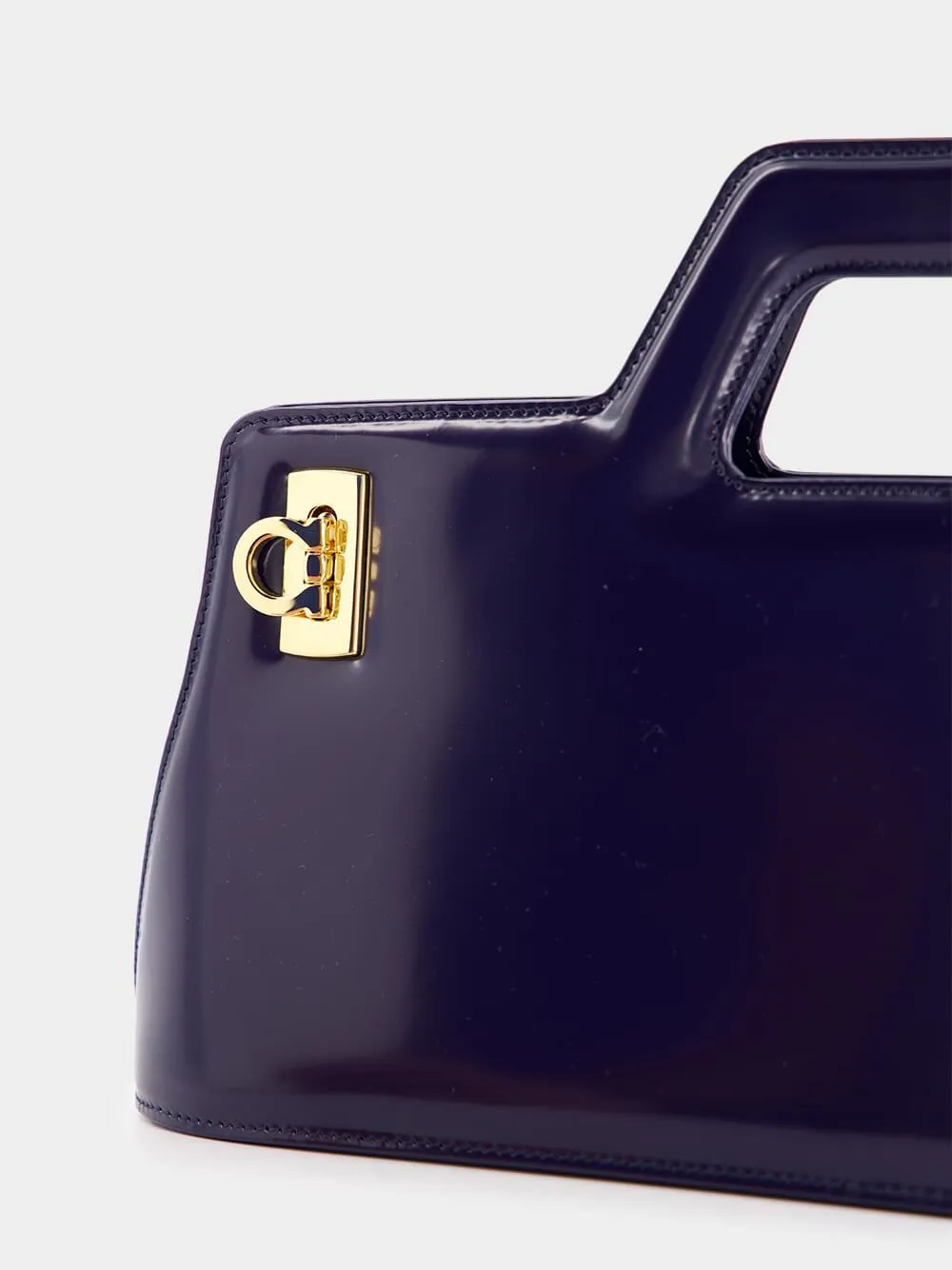 Wanda East-West Top Handle Blue Bag