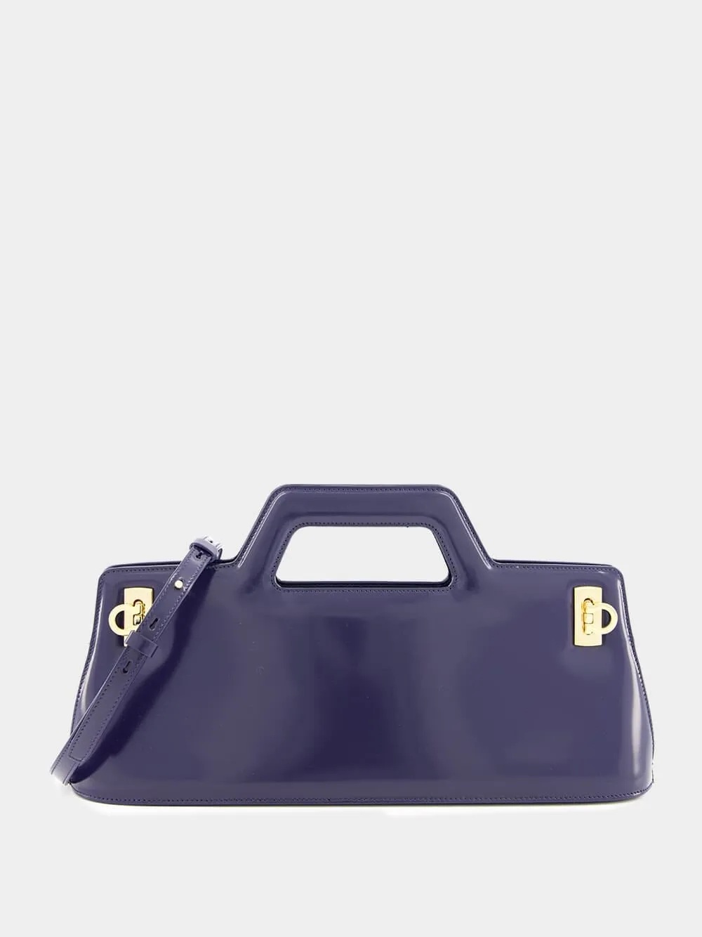 Wanda East-West Top Handle Blue Bag