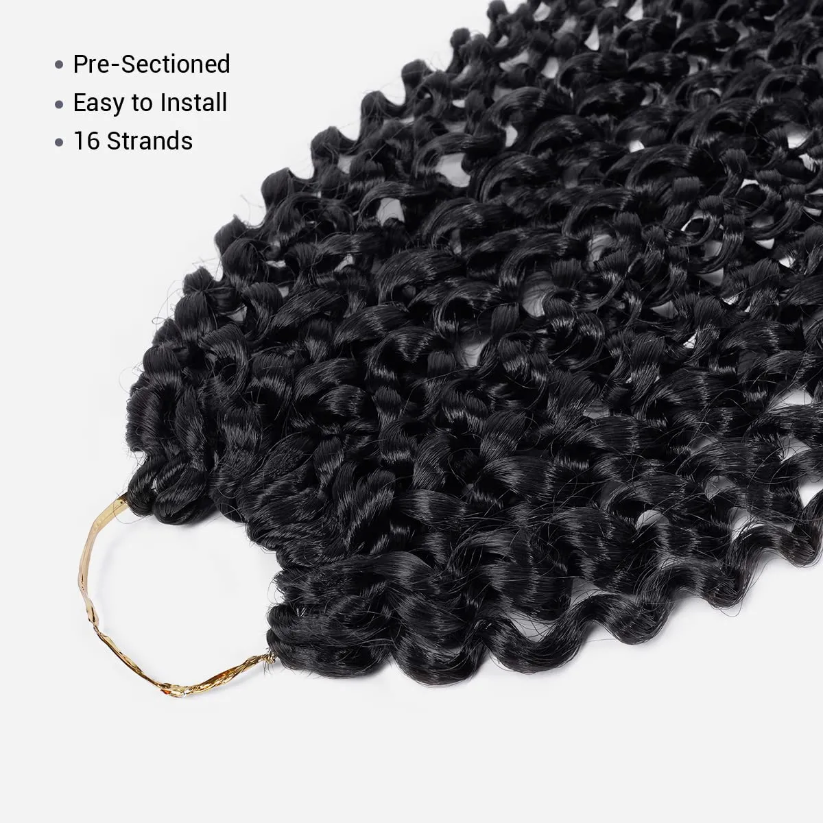 Water Wave Crochet Braids Hair, 22 Inch, 6 Packs, Synthetic Extensions for Passion Twists, Butterfly Locs, and Bohemian Styles, (1, Jet Black)