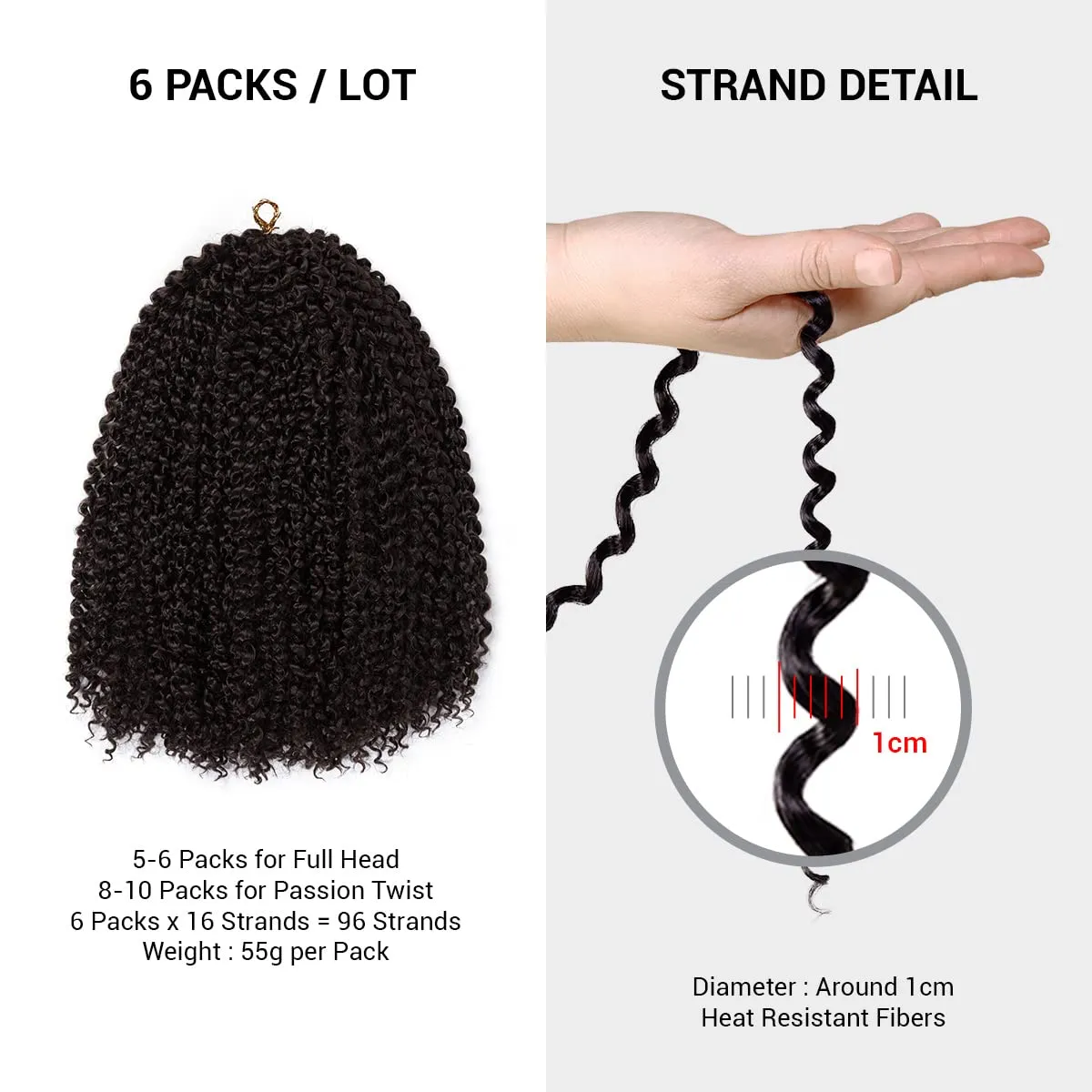 Water Wave Crochet Braids Hair, 22 Inch, 6 Packs, Synthetic Extensions for Passion Twists, Butterfly Locs, and Bohemian Styles, (4, Medium Brown)