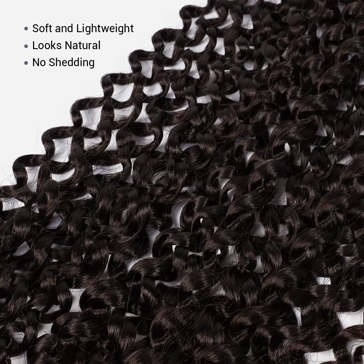 Water Wave Crochet Braids Hair, 22 Inch, 6 Packs, Synthetic Extensions for Passion Twists, Butterfly Locs, and Bohemian Styles, (4, Medium Brown)
