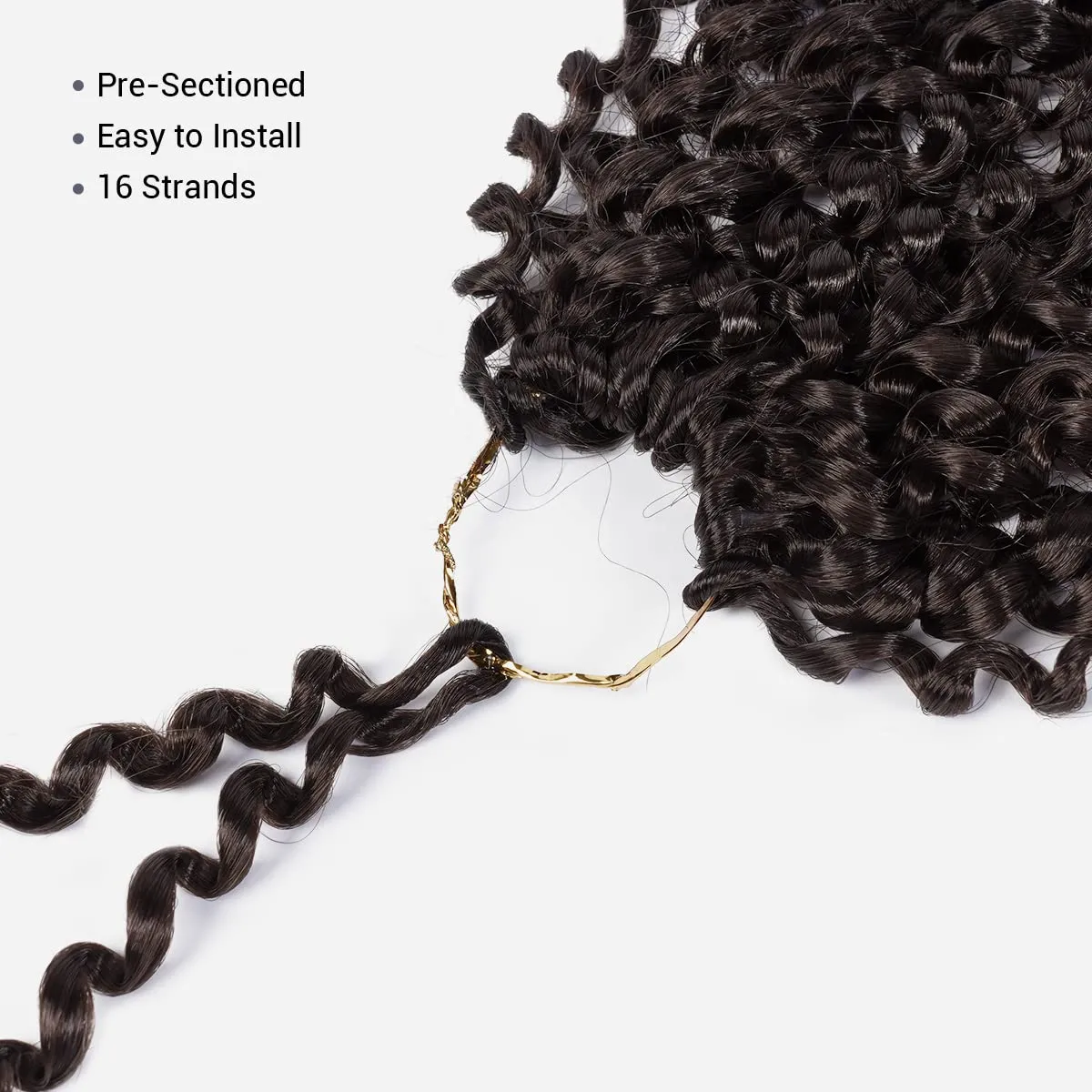 Water Wave Crochet Braids Hair, 22 Inch, 6 Packs, Synthetic Extensions for Passion Twists, Butterfly Locs, and Bohemian Styles, (4, Medium Brown)