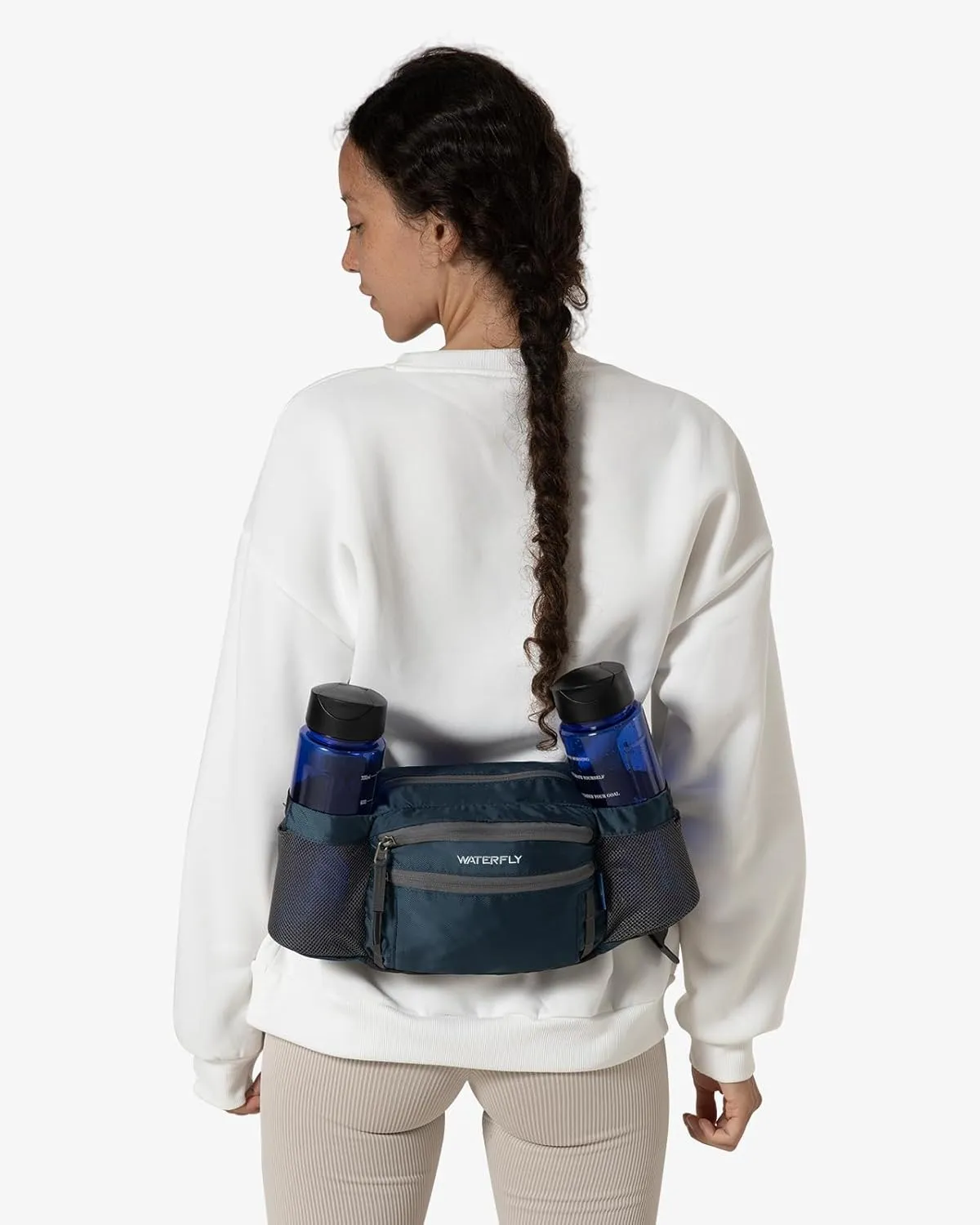 WATERFLY Fanny Pack Waist Bag: Waist Pack for Women Men with Two Water Bottle Holder Hiking Fanny Pack for Running Walking DogWalking Travel Cycling
