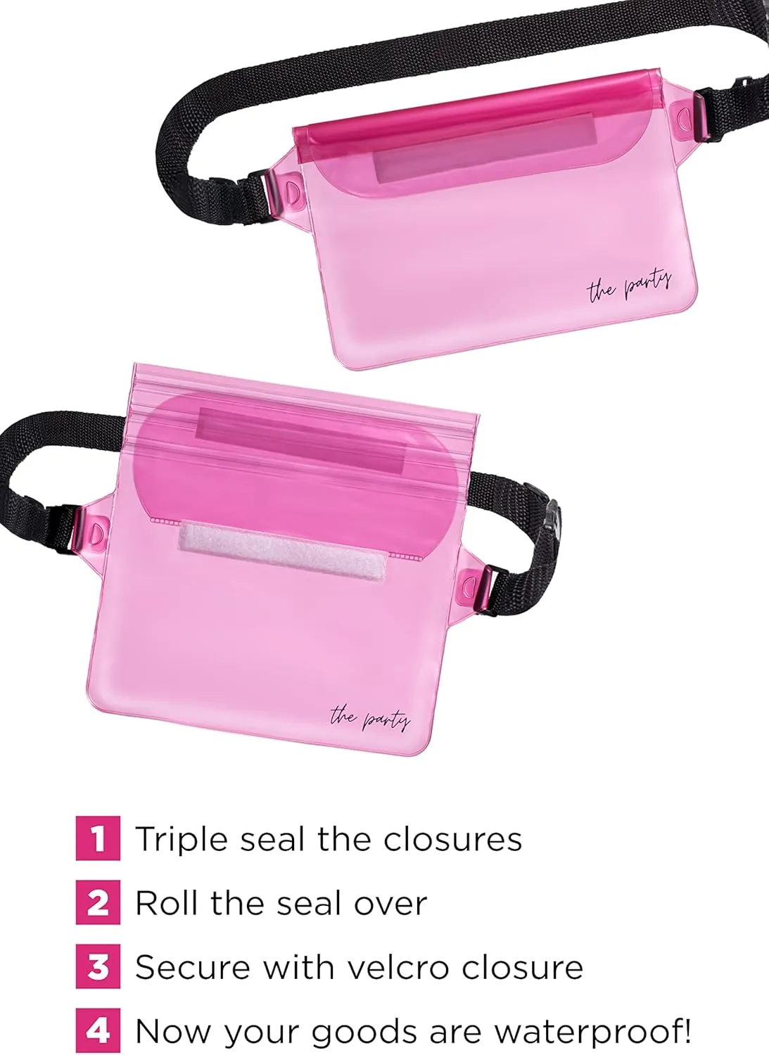 Waterproof Bachelorette Party Fanny Pack Set (12 Pack - Pink) 1 “Wife of the Party” Bride Fanny Pack and 11 “The Party” Bachelorette Fanny Packs | Bachelorette Party Favors I Bachelorette Gifts