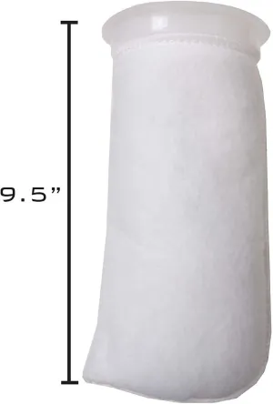 Wave Point 4 Inch Ring Filter Socks 200 Micron - Premium Aquarium Felt Filter Bags - 4 Inch Ring by 9.5 Inch Long [Short Version] - Fits Eshopps and Aqueon (4 pk)