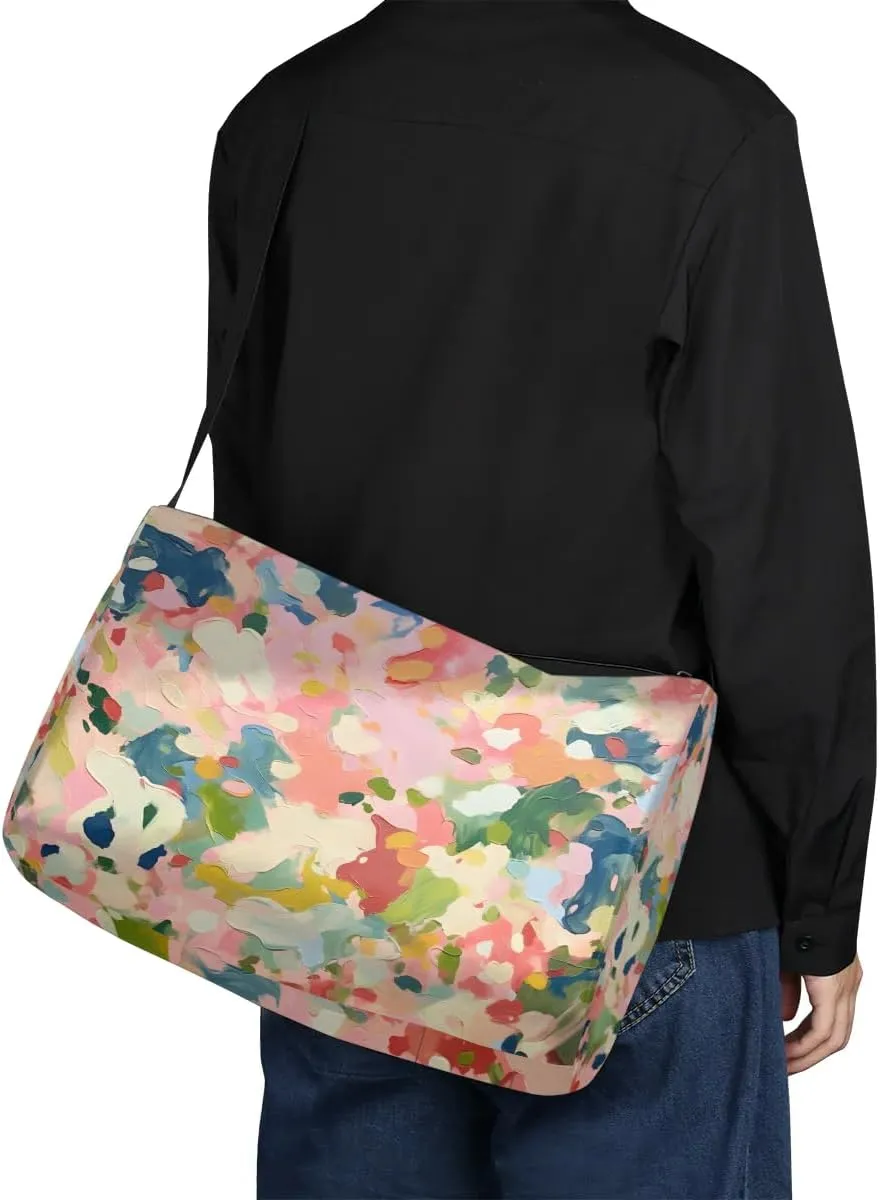 Weekend Bag Abstract Exquisite Colorful Pattern Lightweight Carry On Duffel Bag Waterproof Gym Bag Pu Leather Duffle Bag for Workout Travel Sport