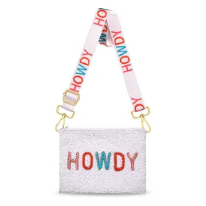 Western Purse for Women Beaded HOWDY Crossbody Purse Cowboy Boot Hat Shoulder Bag Rodeo Bachelorette Party Favors