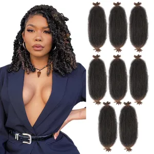 WIGER Ombre Brown Afro Kinky Curly Crochet Braids for Locs Marley Twist Braiding Hair Pre-Separated Spring Twist Crochet Hair Bundle 18 Inch 8 Packs Synthetic Kinky Twist Extensions (1B/30)