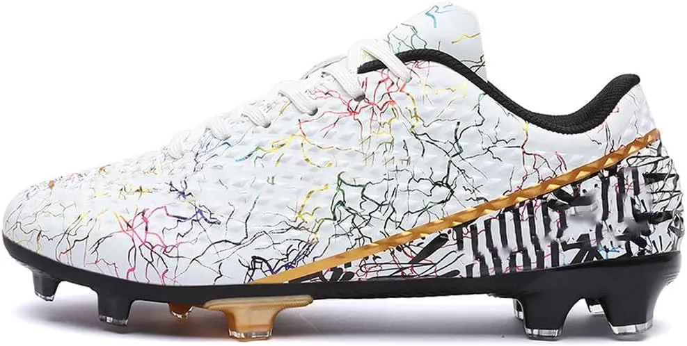 WILTENA Womens Comfy Soccer Cleats Mens Low Top Firm Ground Football Shoes Girls Boys Fashion Outdoor Football Sneakers