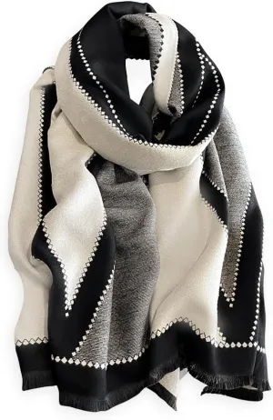 Winter Scarf Cashmere Shawl Women Men Fashion Geometric Pattern Warm Pashmina Scarf With Tassel Soft Long Wrap Stole