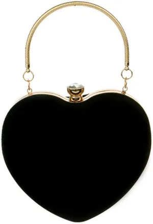 Women Heart Shaped Handbag Mini Clutch Chain Purse Chic Shoulder Bag Evening Tote
