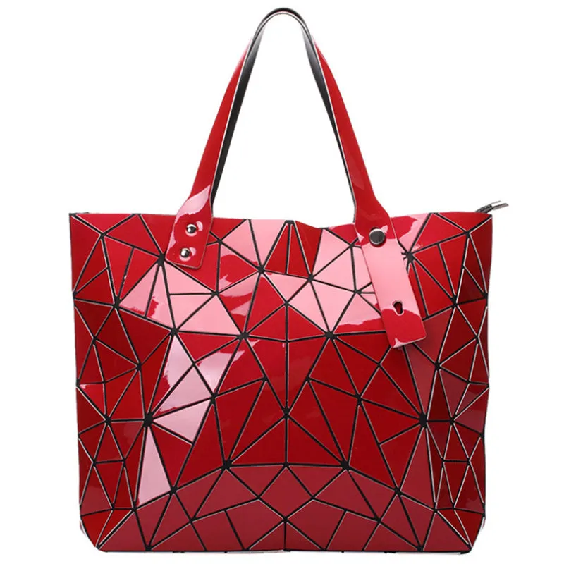 Women Irregular Geometric Lattice Envelope Clutch Shoulder Bag
