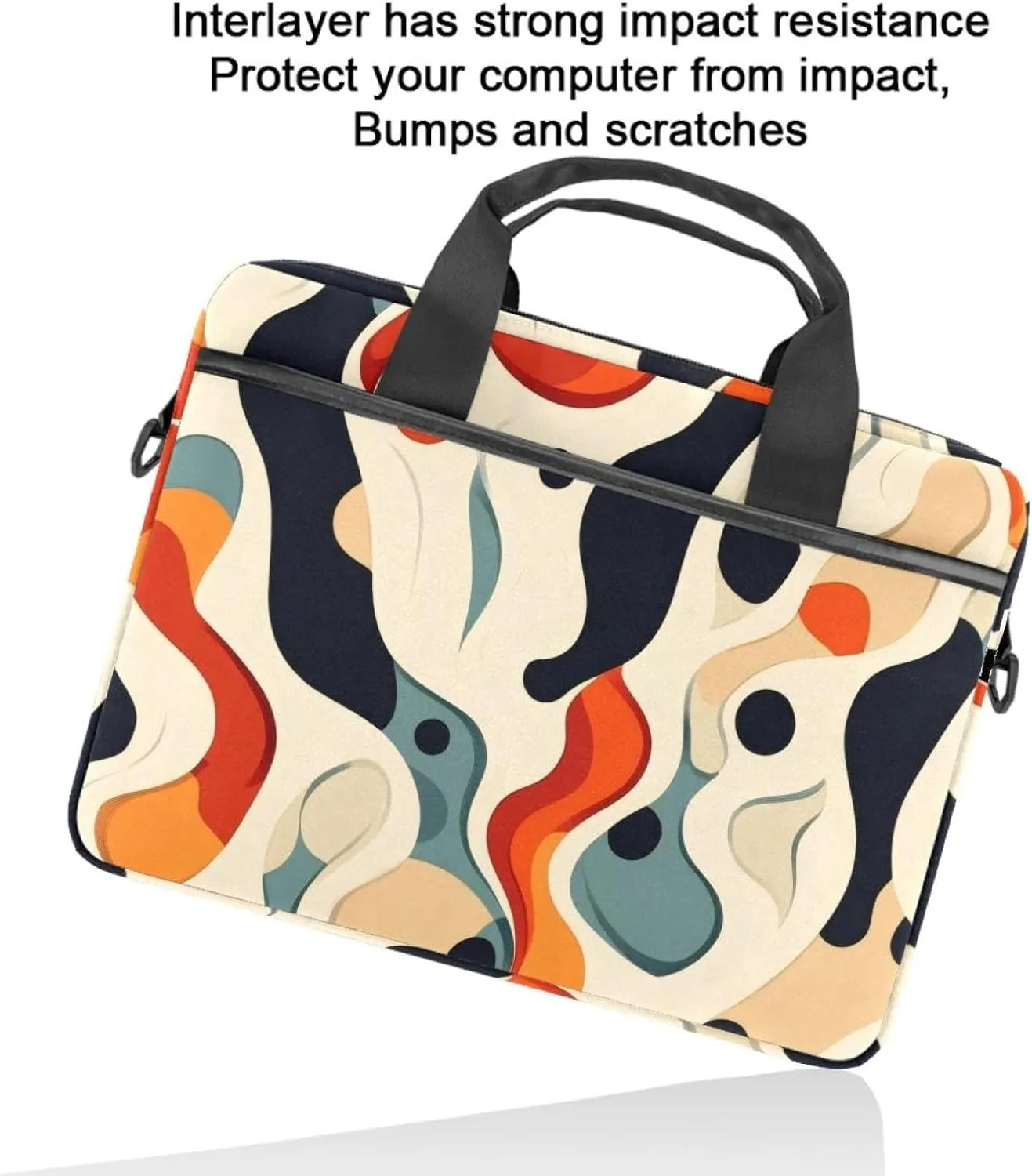 Women Laptop Bag Art Multicolor Softballs Laptop Computer Bag Work Tote Bag Shoulder Messenger Bag