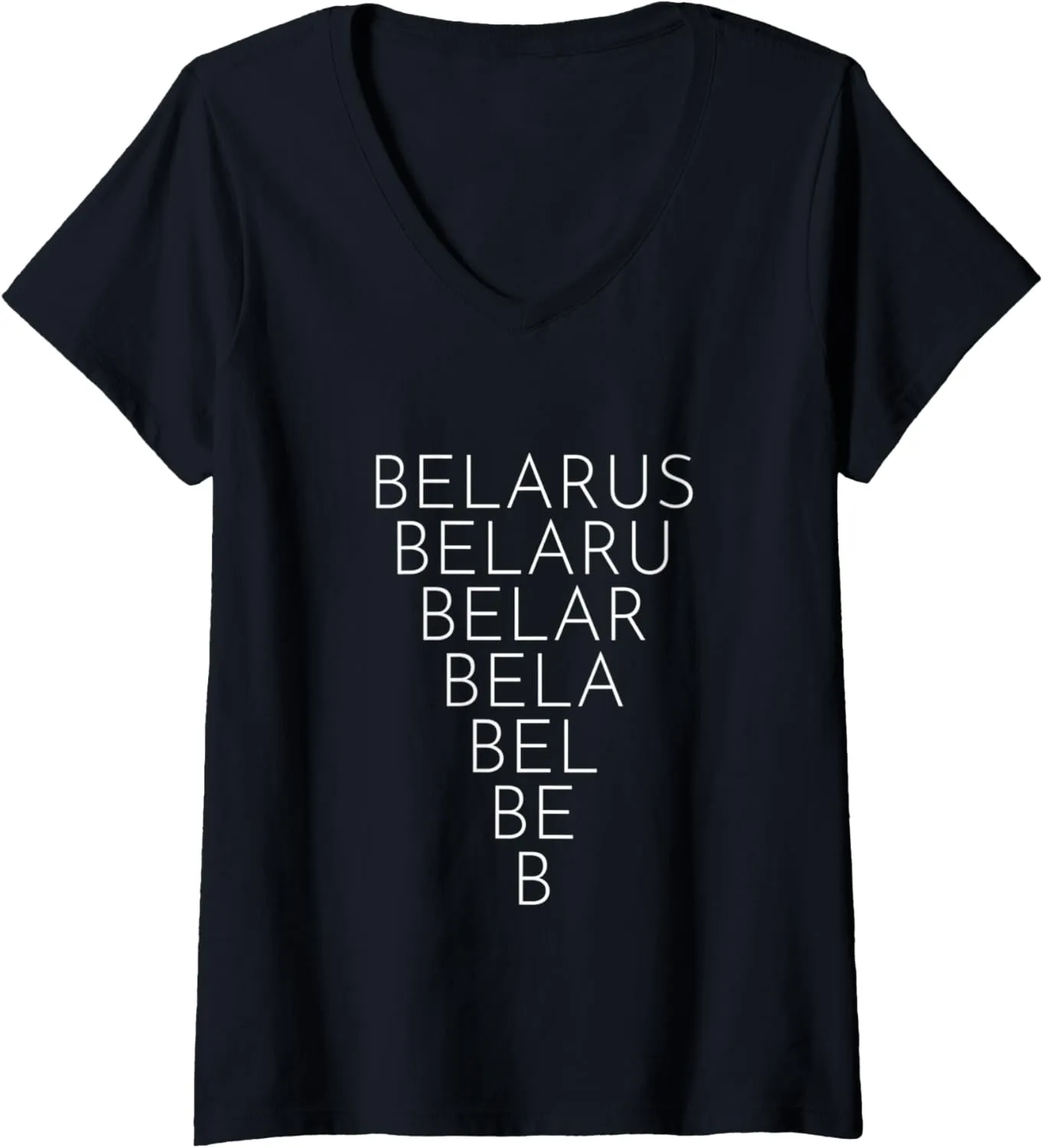 Womens Belarus Inverted Triangle Word Art - Belarusian Souvenir V-Neck T-Shirt