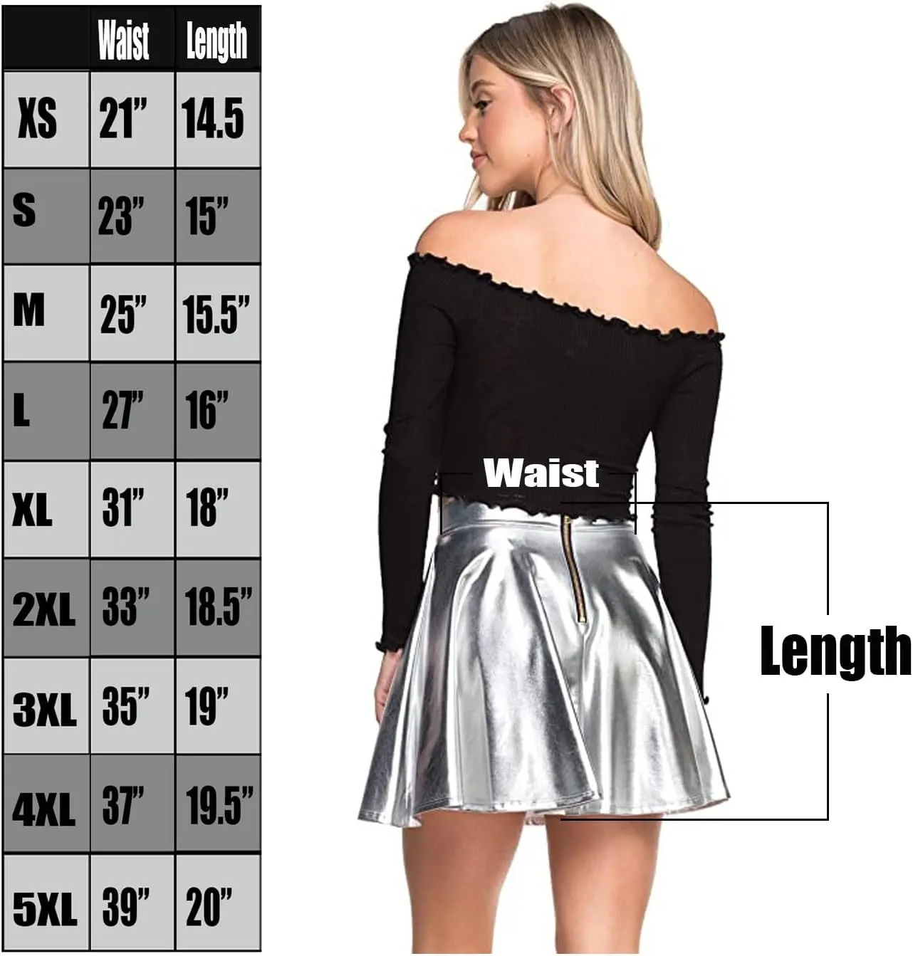Women's J2 Love Faux Leather Back Gold Zip Mini Skater Skirt