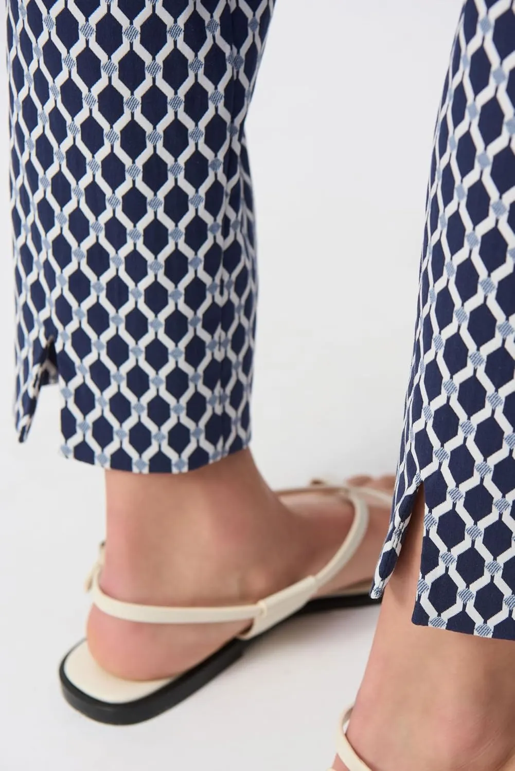 Women's Jacquard Geometric Print Slim Fit Pants