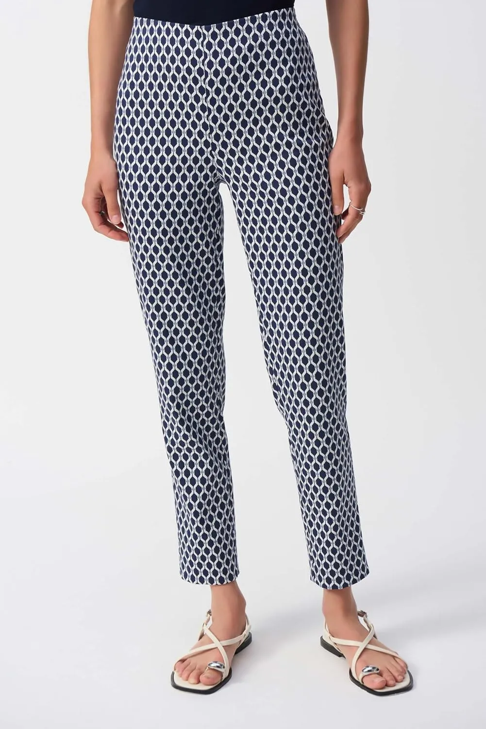 Women's Jacquard Geometric Print Slim Fit Pants