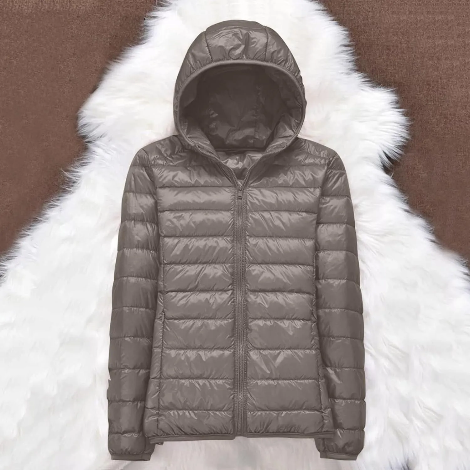 Women's Lightweight Long-Sleeve Water-Resistant Packable Hooded Puffer Jacket Winter Coat Women Down Coats Ski Jacket