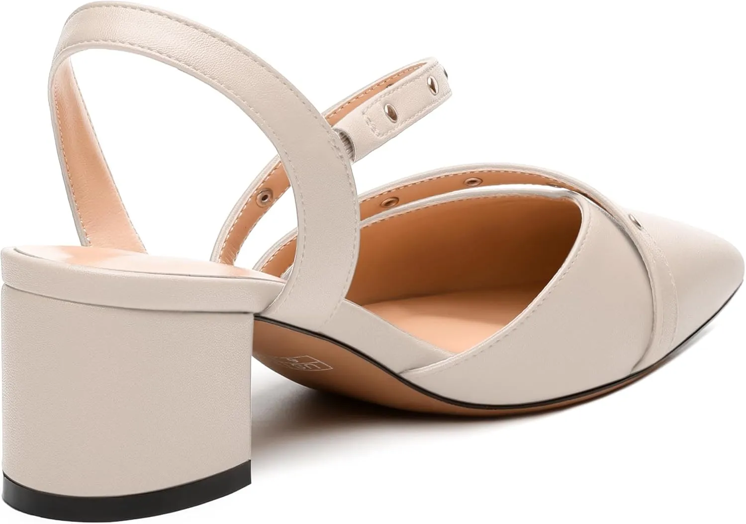 Women's Low Block Heel Pumps - Pointed Toe Slingback Slip-On, Solid Color Dress Shoes for Weddings, Parties & Everyday Wear