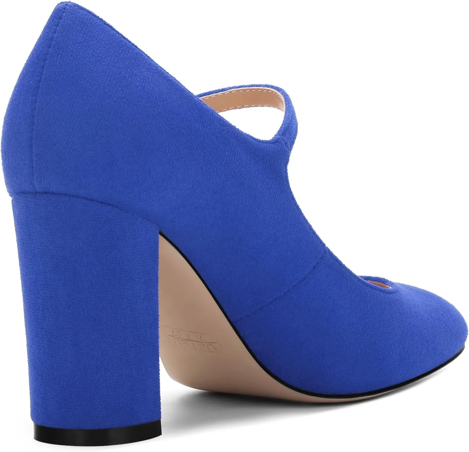 Women's Mary Jane Pumps, Womens Closed Round Toe Block Chunky High Heels Back Strap Party Dress Office High Heel Shoes 3.15 Inch