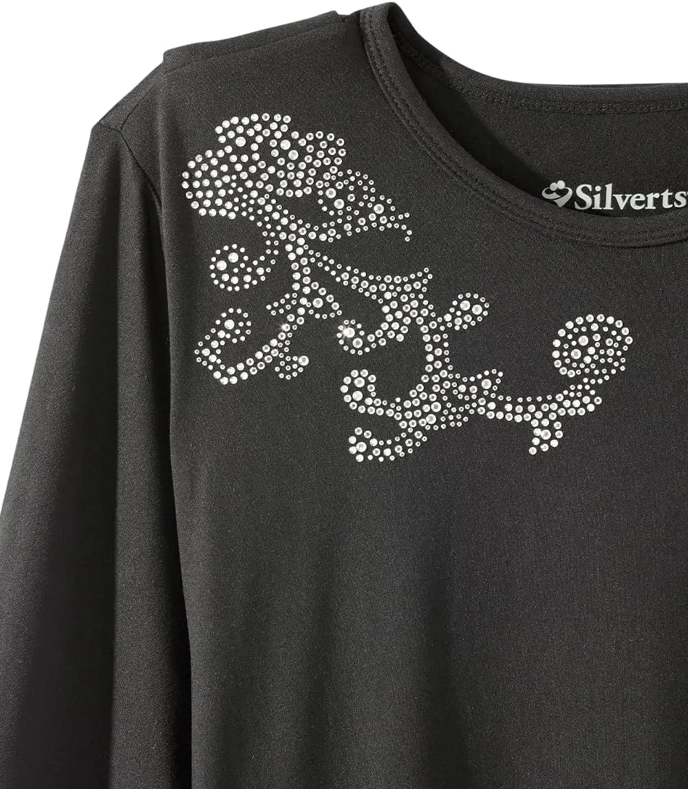 Women’s Open-Back Adaptive Long Sleeve Embellished Top