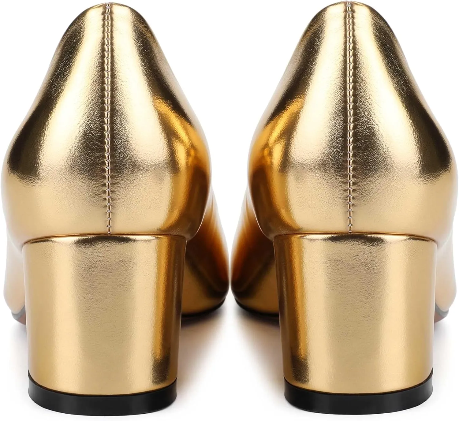 Women's Round Toe Block Chunky Heel Pumps, Closed Toe Low Heels for Women, Comfort Wedding Party Office Work Dress Shoes 2 Inch