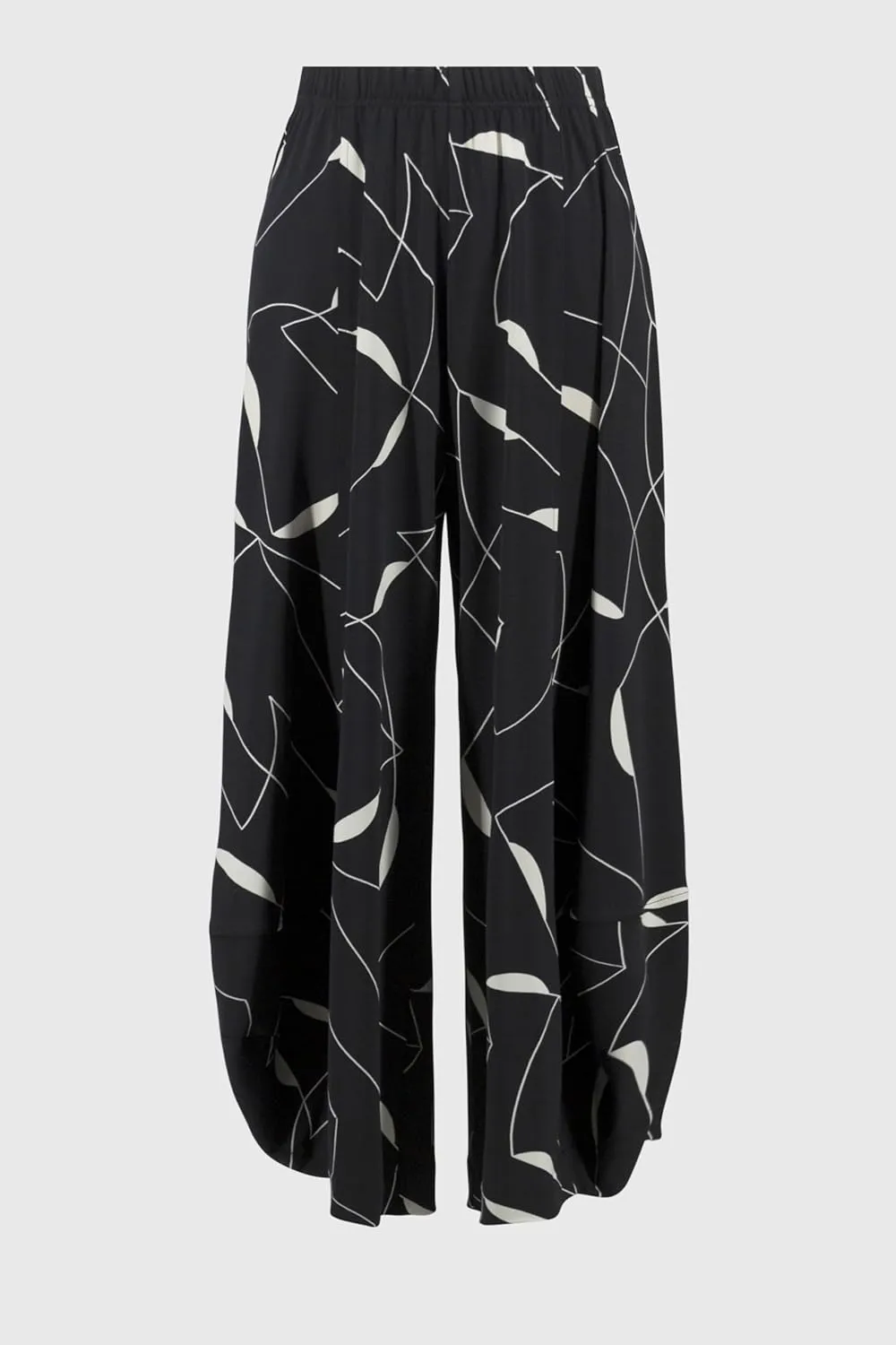 Women's Silky Knit Geometric Print Culotte Pants