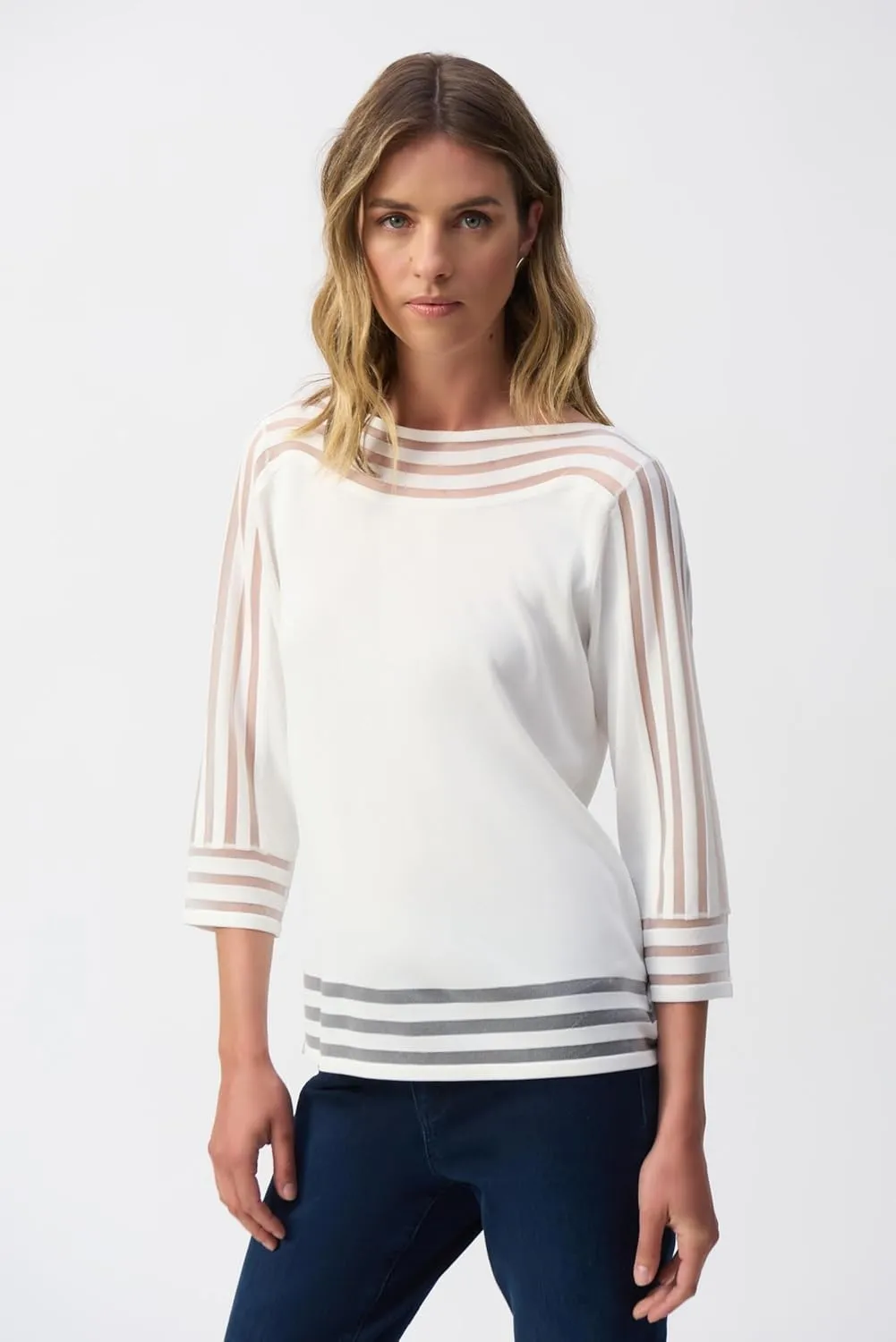 Women's Silky Knit Geometric Print Straight Top