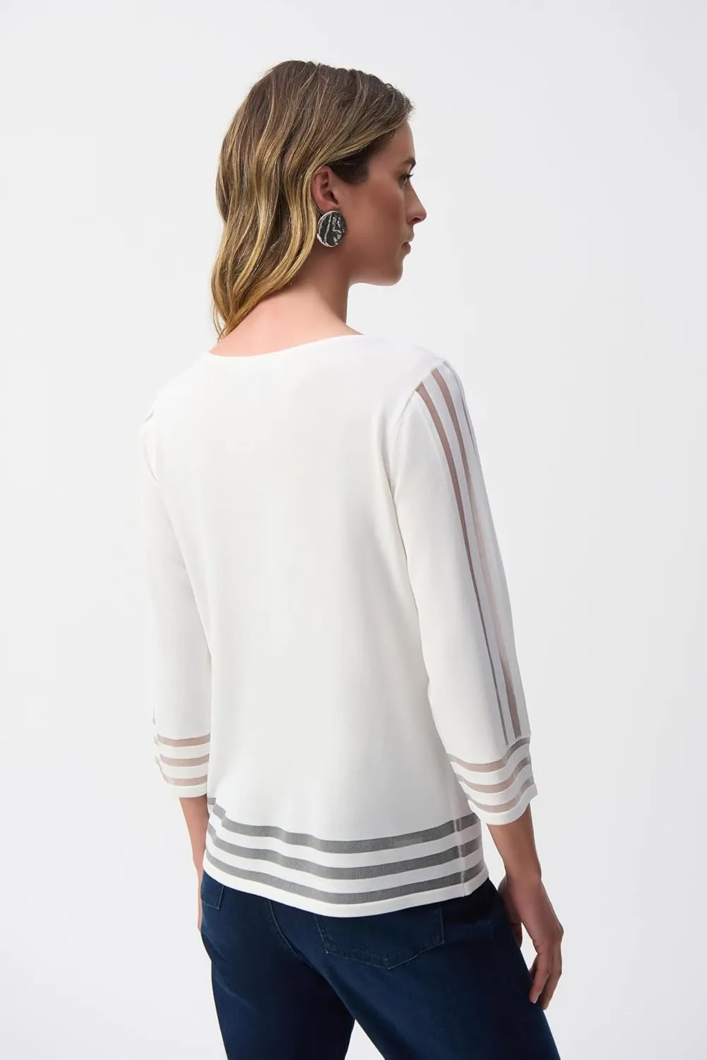 Women's Silky Knit Geometric Print Straight Top