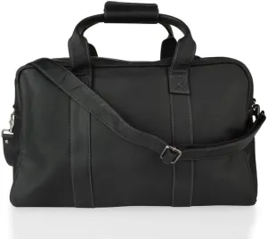 Woodland Leathers Black Medium Travel Holdall 20.0" Central Zip Compartment Adjustable Shoulder Strap