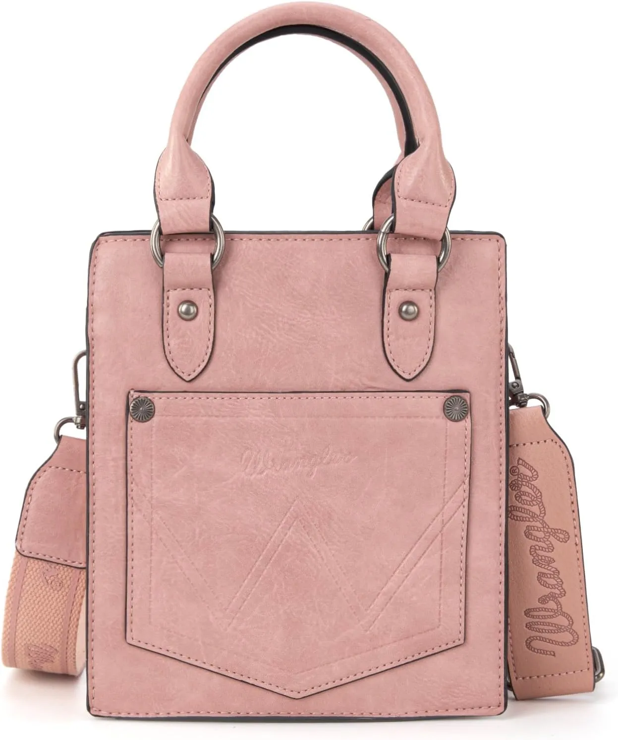 Wrangler Small Crossbody Bag for Women Tooling Top Handle Handbags and Mini Tote Bag