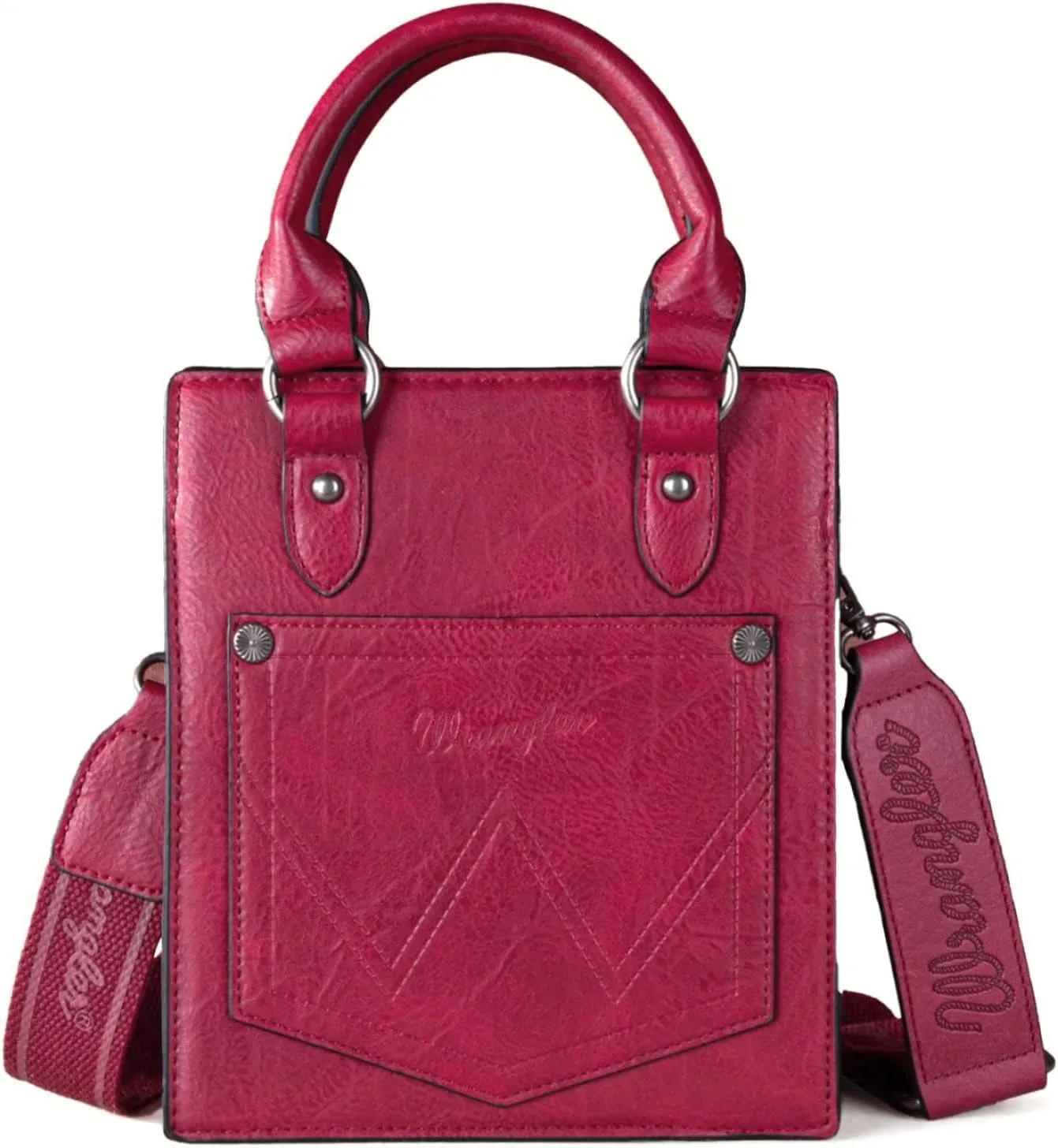 Wrangler Small Crossbody Bag for Women Tooling Top Handle Handbags and Mini Tote Bag