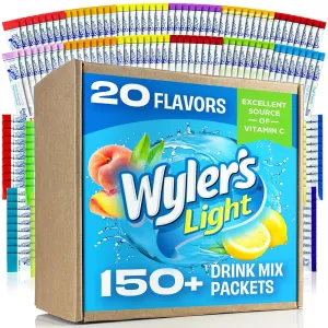 Wyler's Light 20 Flavor Variety Pack - 176 Sugar Free Drink Mix Packets - Water Flavoring Singles to Go