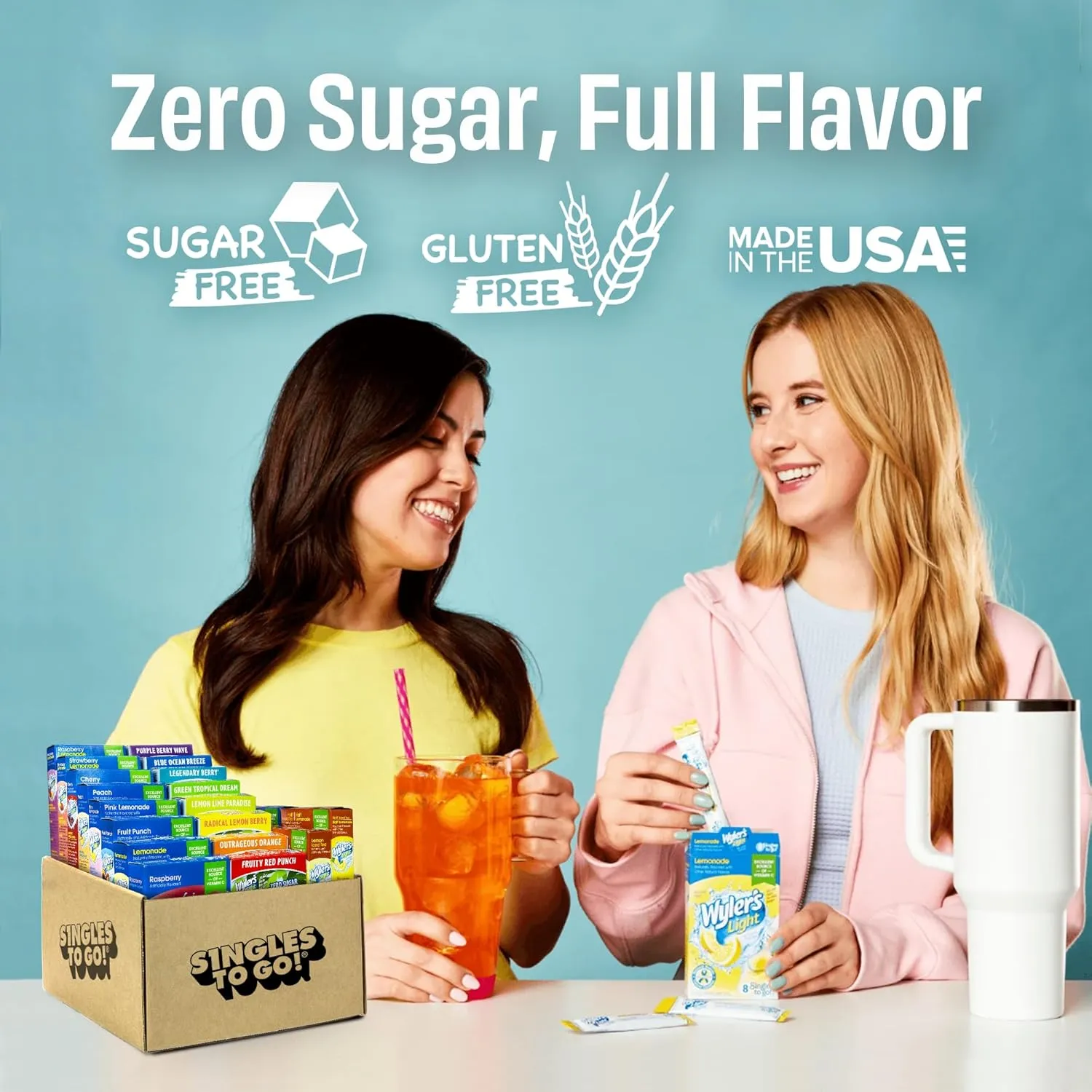 Wyler's Light 20 Flavor Variety Pack - 176 Sugar Free Drink Mix Packets - Water Flavoring Singles to Go