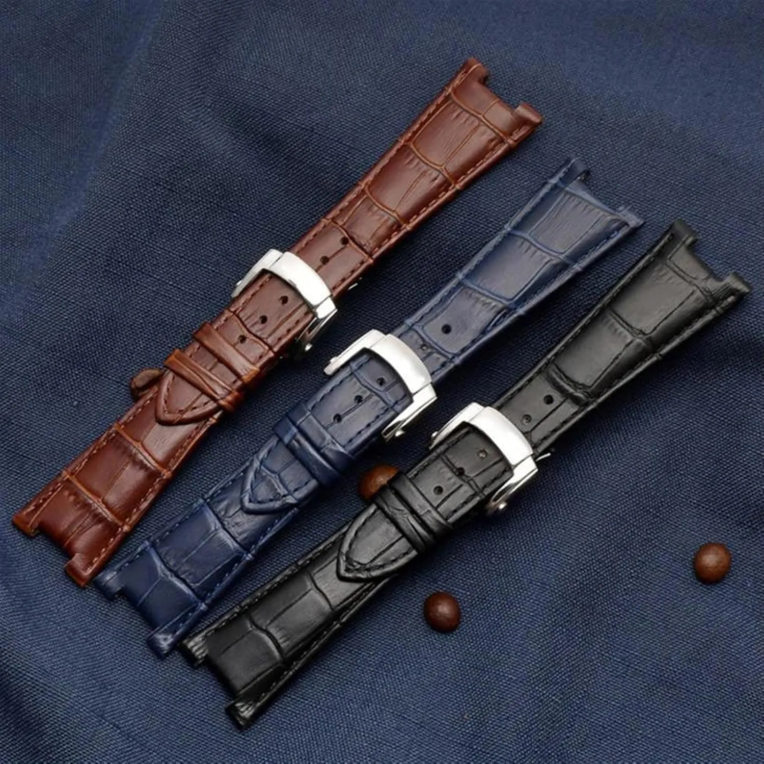 XMKT Genuine Leather Watch Band Fit For Patek Philippe 5711 5712G Nautilus Brown Black Blue Soft Cowhide Watch Straps 25mmX13mm
