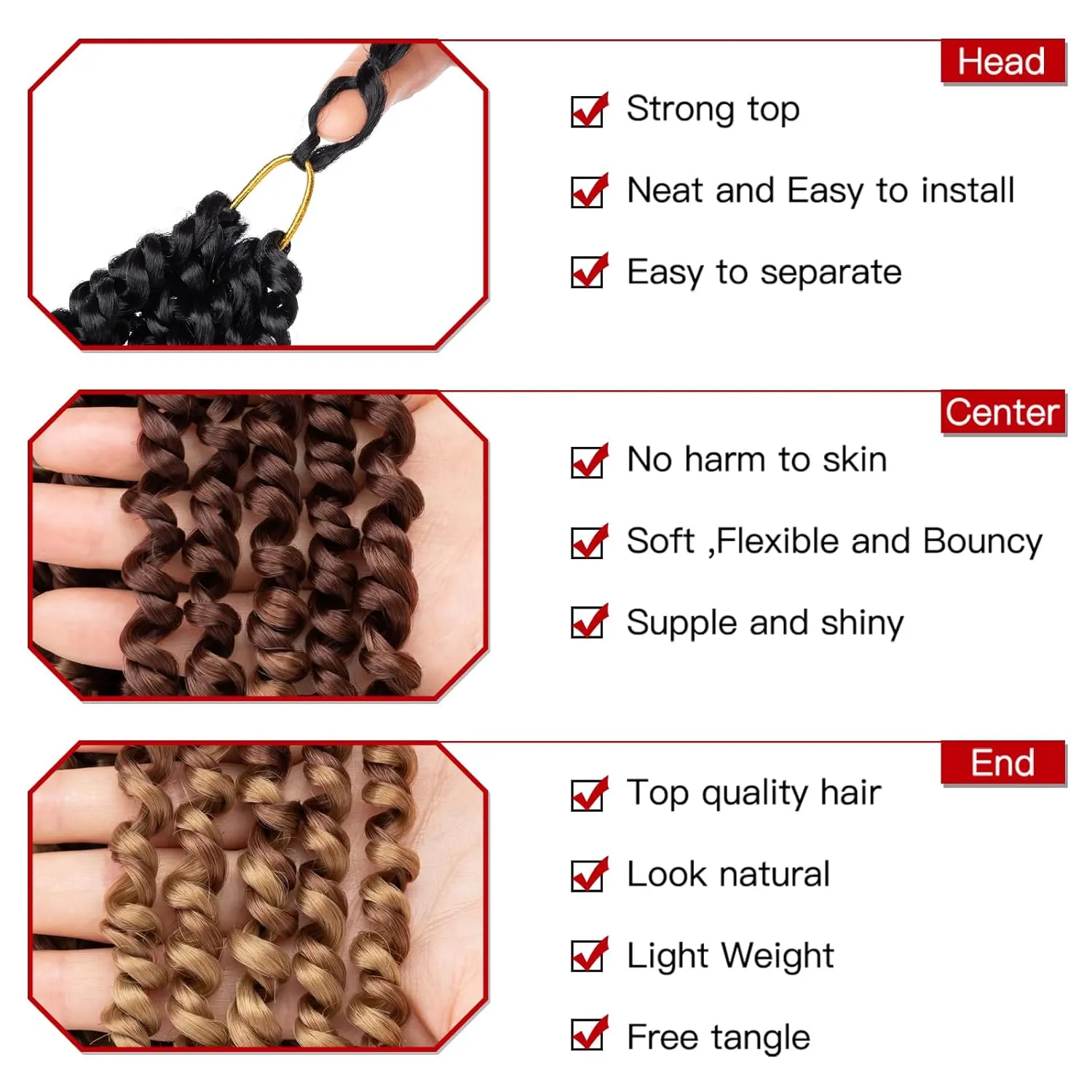 Xtrend 8 Packs Passion Twist Crochet Hair 10 Inch Pre Twisted Natural Passion Twist Hair, Pre Looped Crochet Braids Hair For Women Bohemian Synthetic Passion Braiding Hair Extension (8packs, 1B3027#)